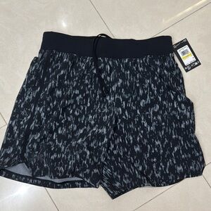 Men's Black and Gray Patterned Shorts